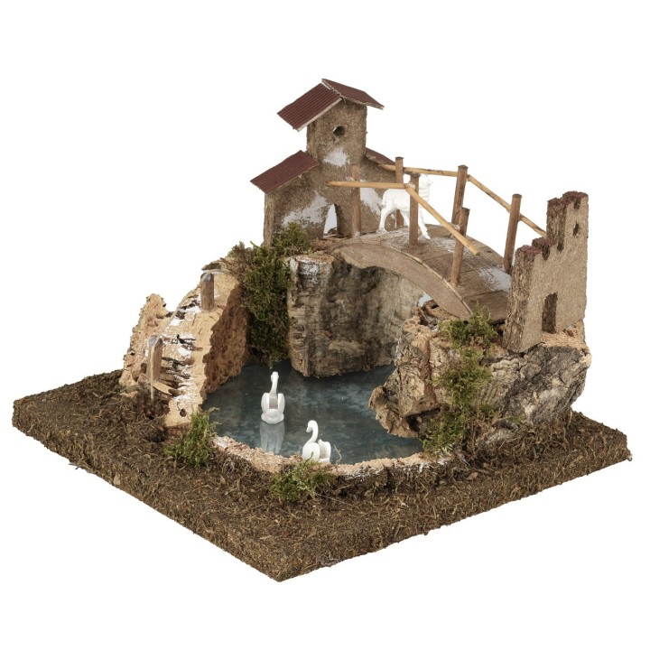Lago de montaña efecto profundidad cm 20x20x15 h