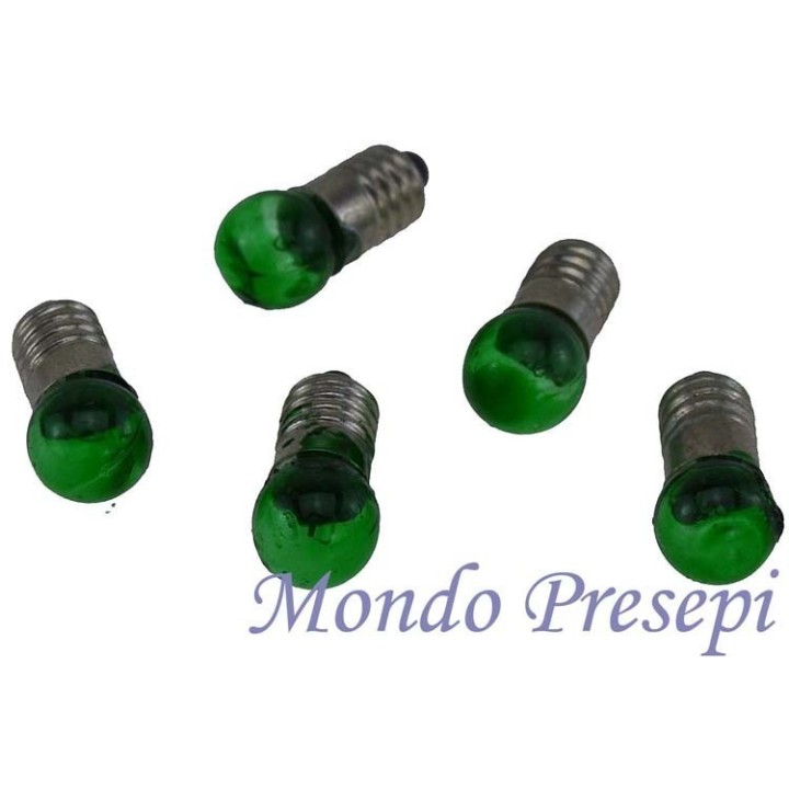 Sobre 5 bombillas verdes att. E5,5 - Cod. 