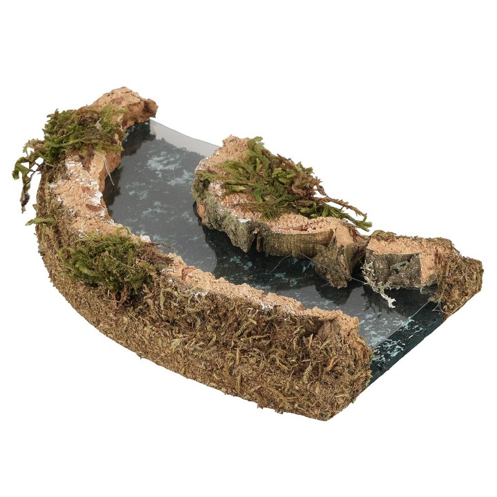 Fiume con curva a sinistra effetto profondità cm 14x9x2 h