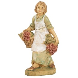 Woman with a basket of grapes 10 cm Euromarchi lux
