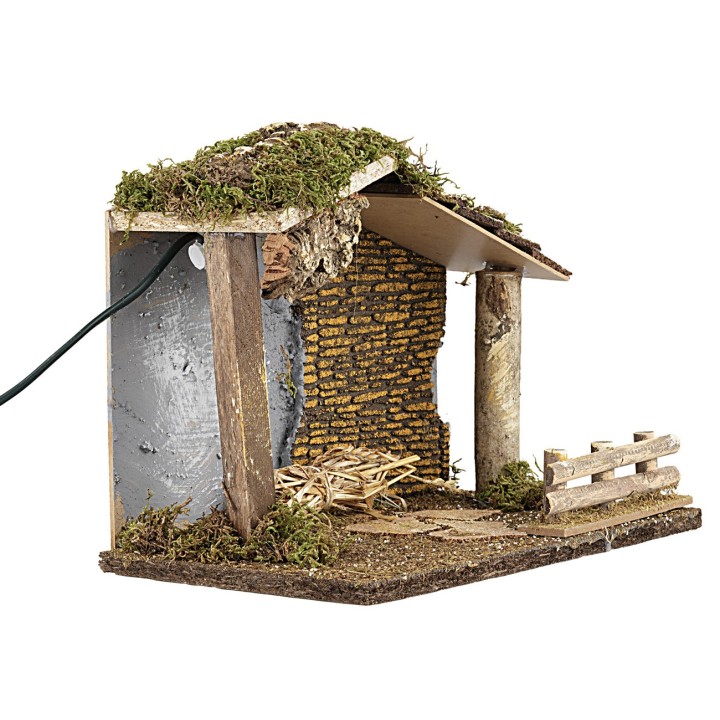 Capanna rustica illuminata per statue serie 10 cm
