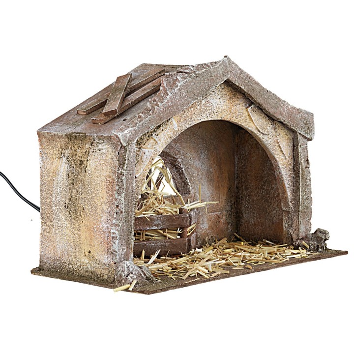 Illuminated polystyrene hut, 29x15x20 cm h