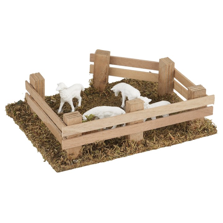 Recinto con pecore 15x12x4,5 cm