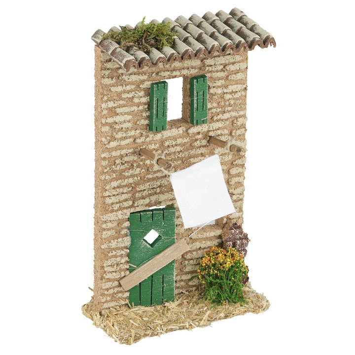 Facade of a house with clothes cm 11x5x18 h