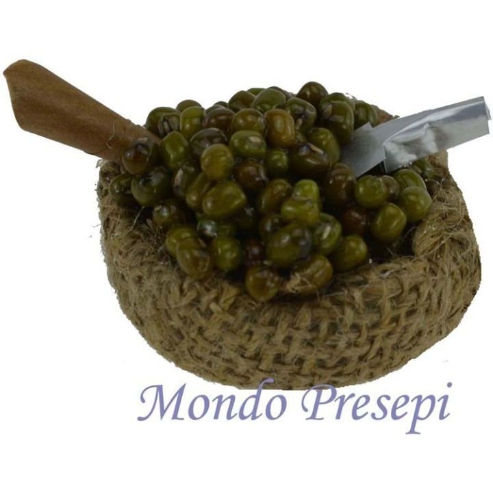 Cesta de yute con aceitunas de 4,5 cm