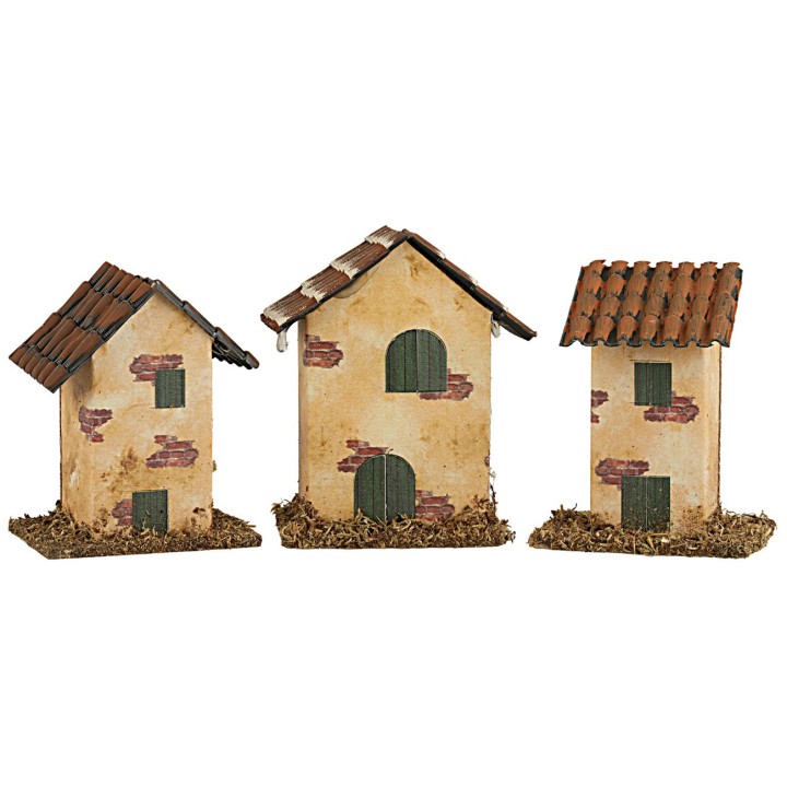 Set de 3 casitas cm 7x5x10 h