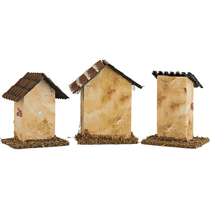 Set de 3 casitas cm 7x5x10 h