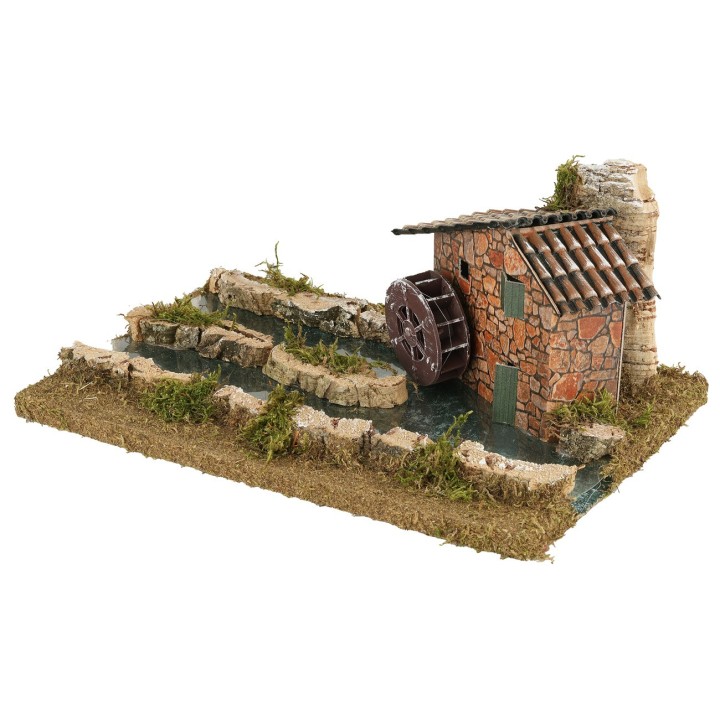 Molino con río efecto profundidad cm 25,5x18,5x12,5 h