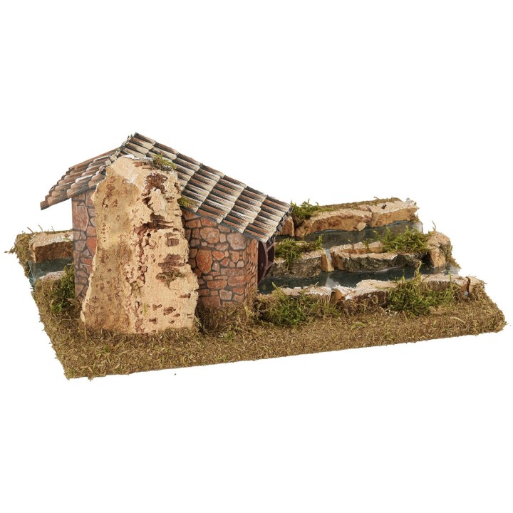 Mill with river depth effect, dimensions 25.5x18.5x12.5 cm h