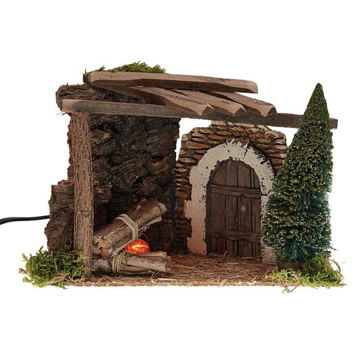Working fire with porch and arch cm 24x13x16 h