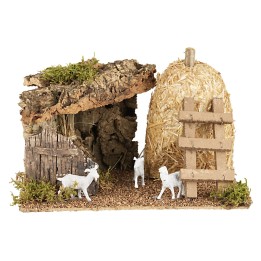 Sheep enclosure with barn cm 21x16x15 h