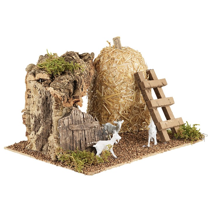 Sheep enclosure with barn cm 21x16x15 h