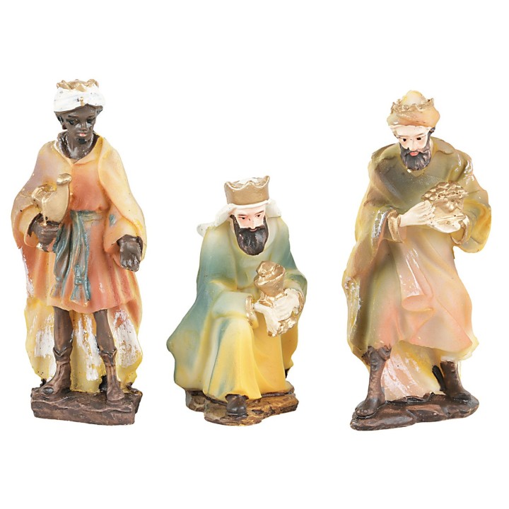 Set tre Re Magi in resina serie 9 cm