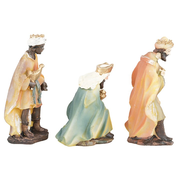 Set tre Re Magi in resina serie 9 cm