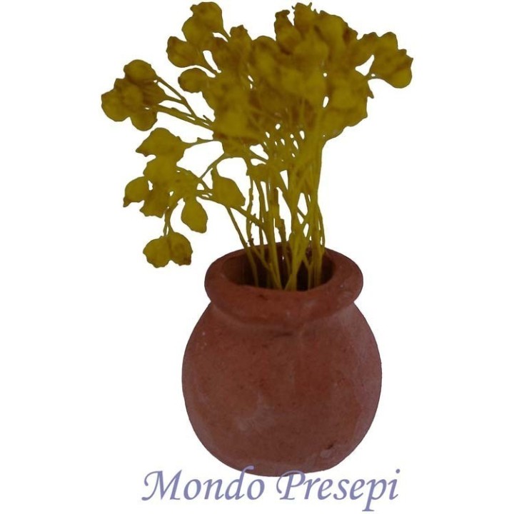 Vaso in terracotta con fiori gialli