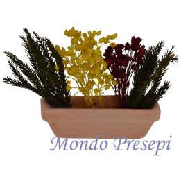 Vaso in terracotta cm 5 con fiori misti