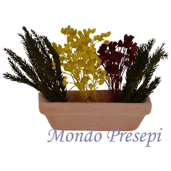 Vaso in terracotta cm 5 con fiori misti