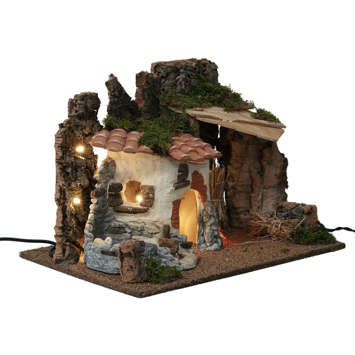 Ambientazione di campagna illuminata con fuoco cm 39x28x27h