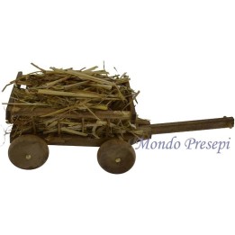 Carretto in legno con paglia