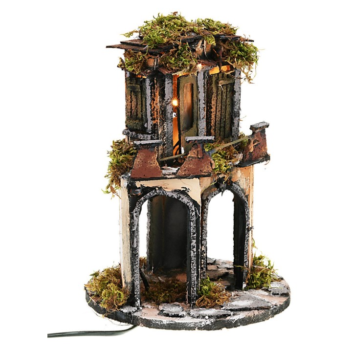 Borgo circolare in stile napoletano completo di luci cm Ø 19x27