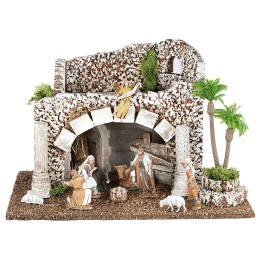 Capanna palestinese con Natività Landi Moranduzzo cm 44x28,5x29h