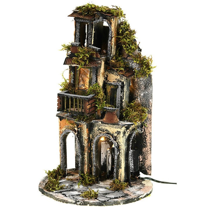 Borgo illuminato per statue 7-8 cm in stile napoletano cm
