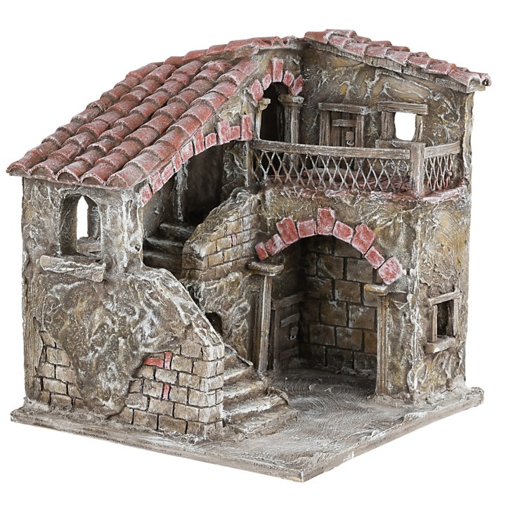 Palazzo con patio interno e scalinata cm 22,5x22,5x24,5 h