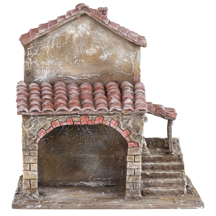 High-quality rural building for nativity scene cm 28x20x30h