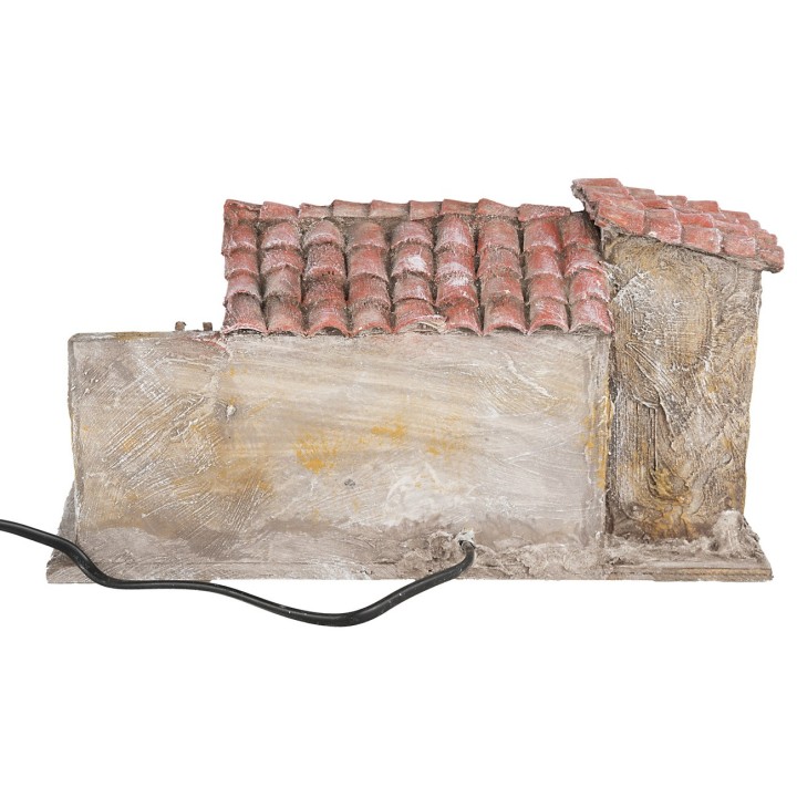 Casona con molino de agua en movimiento de 32x20x18 cm h
