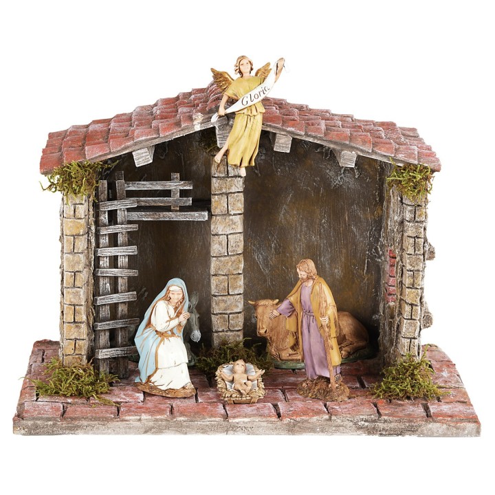 Capanna artigianale di pregio per presepe cm 30x18x21h