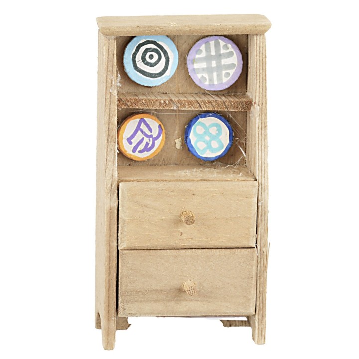 Wooden cabinet, dimensions 4.5x3x9.5 cm (h)