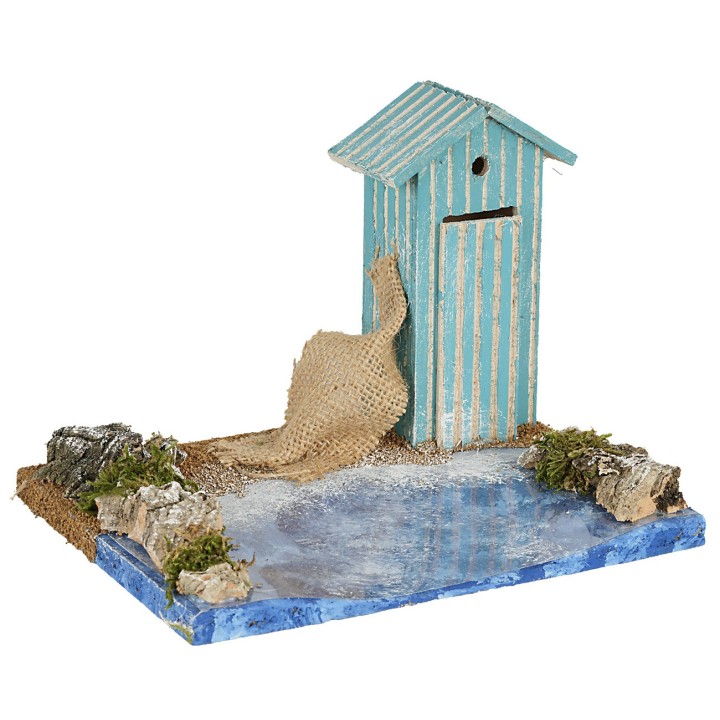 Beach section with hut cm 19x15x15 h