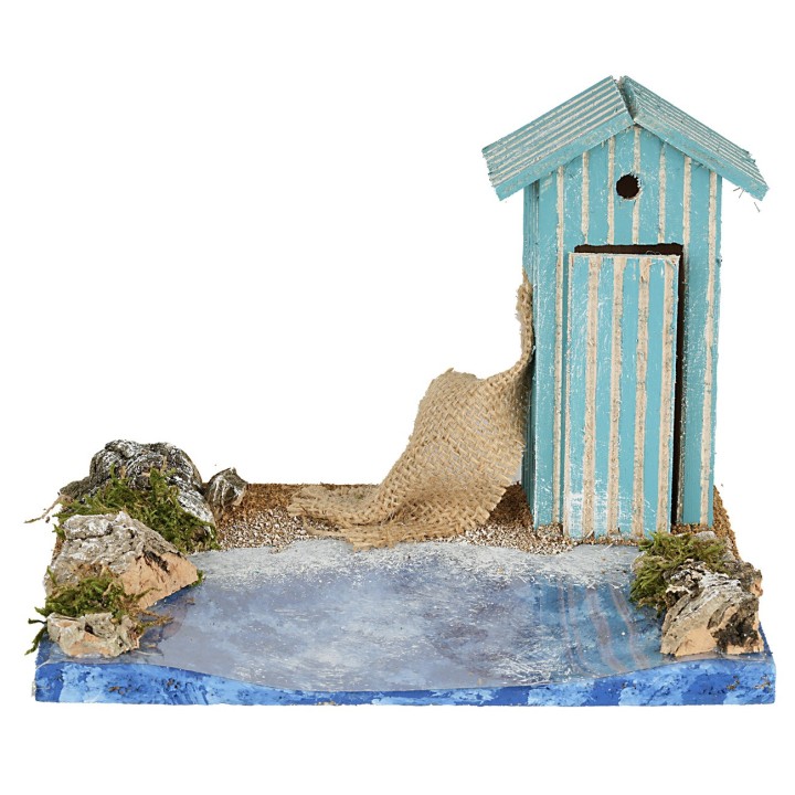 Beach section with hut cm 19x15x15 h