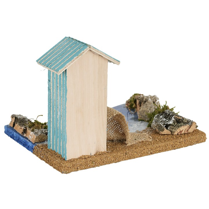 Beach section with hut cm 19x15x15 h