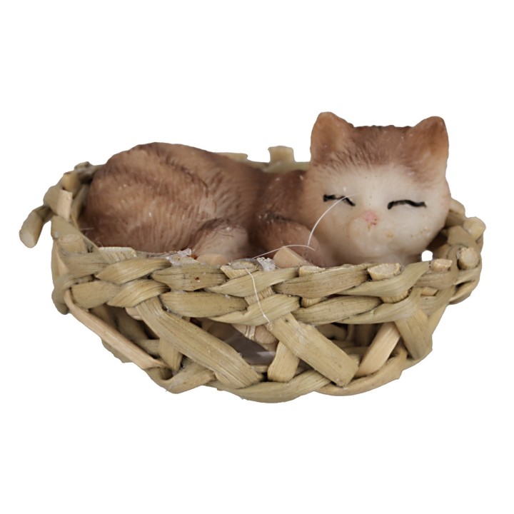 Gatto in modelli assortiti che dorme in una cesta Ø 4 cm