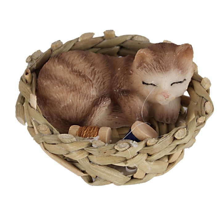 Gatto in modelli assortiti che dorme in una cesta Ø 4 cm