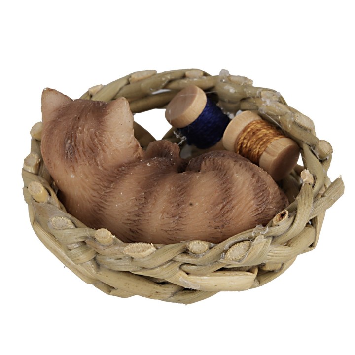Gatto in modelli assortiti che dorme in una cesta Ø 4 cm