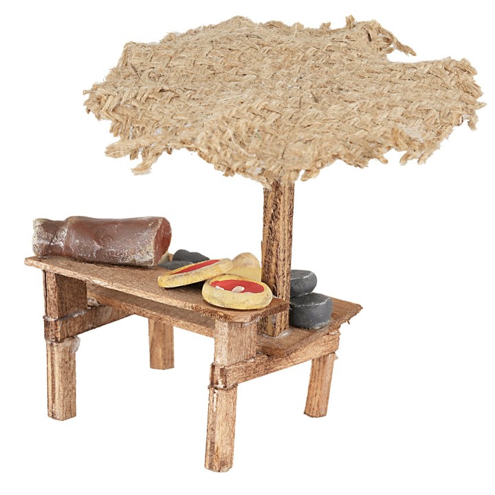 Stand with pizzas and cheeses, size 13x11.5x12 h