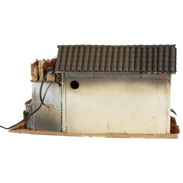 Casona con molino de agua funcionando cm 50x25,5x27h