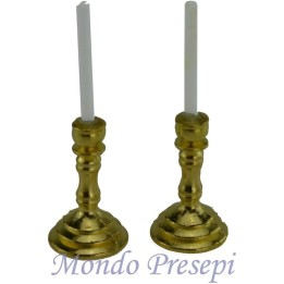 Juego de 2 candelabros con vela