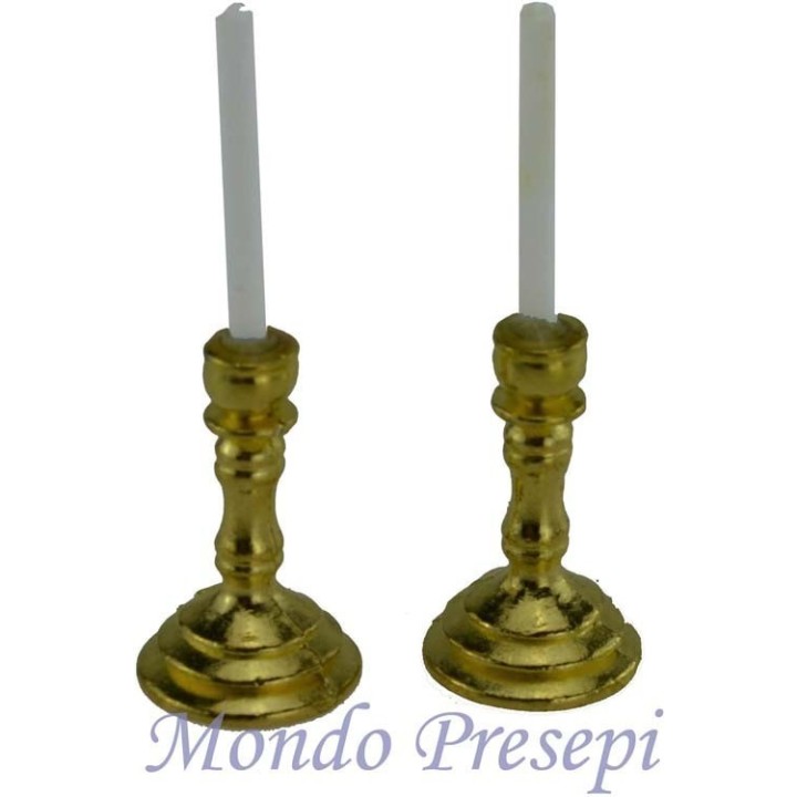 Set 2 cantelabri with candle