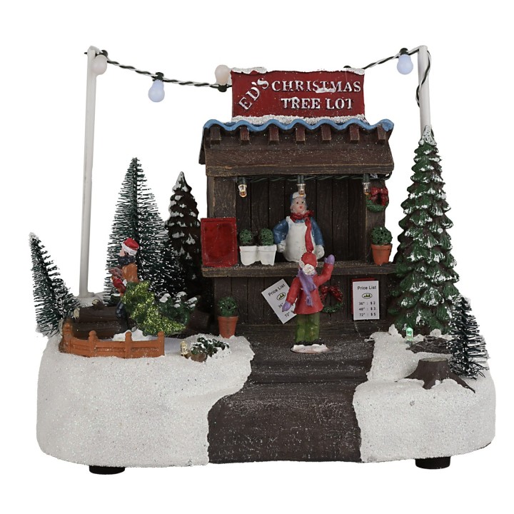Christmas scene with stall complete with lights and sounds