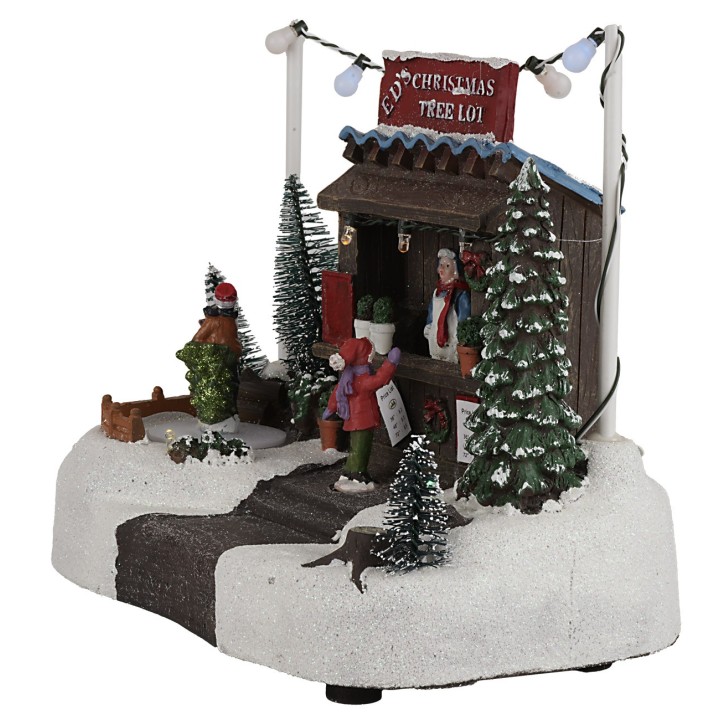 Christmas scene with stall complete with lights and sounds