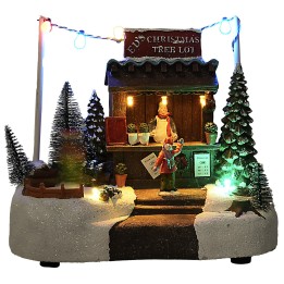 Christmas scene with stall complete with lights and sounds