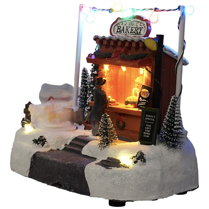 Christmas market stall with lights and sounds cm 20.5x13x18h