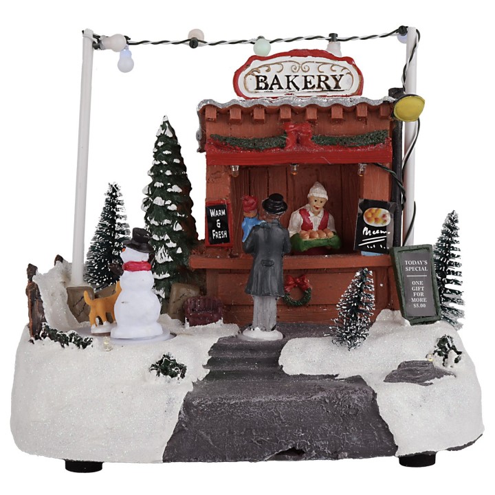 Christmas market stall with lights and sounds cm 20.5x13x18h