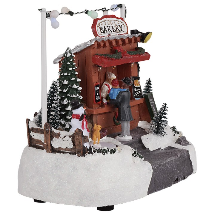 Christmas market stall with lights and sounds cm 20.5x13x18h