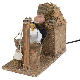 Woman at the well 10 cm with double movement