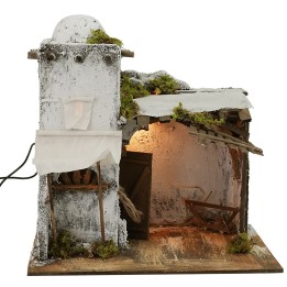 Illuminated Arabian house with stable 28.5x21xh28.5 cm