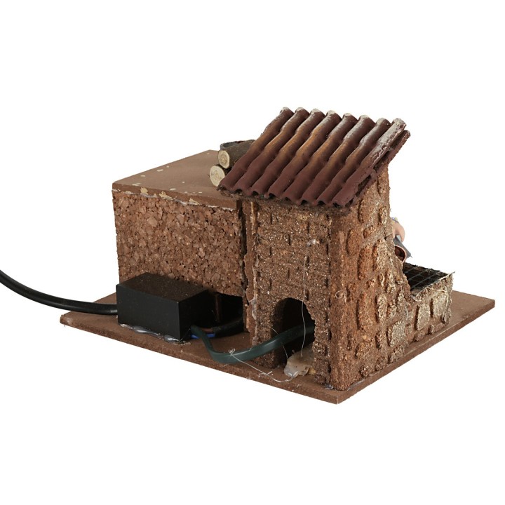 Caldarrostaia serie 12 cm in movimento con fuoco cm 17x15x12 h